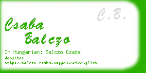 csaba balczo business card